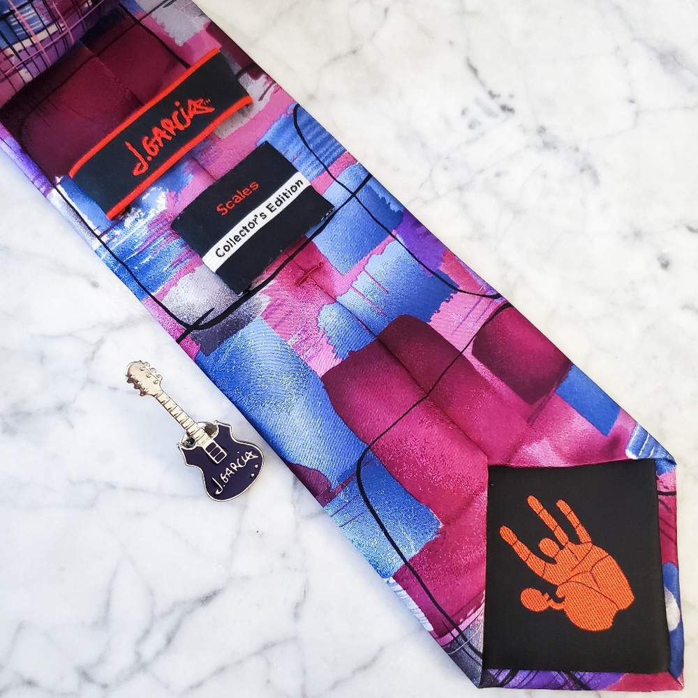 J. Garcia Scale tie with Guitar Pin